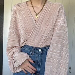 Pleated baggy bodysuit